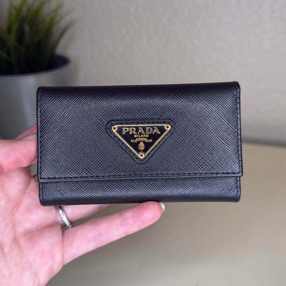 Prada Saffiano Leather Key Holder W/ COA - Black - 2007 Edition